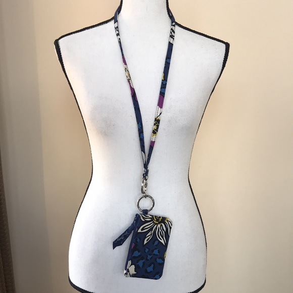 Vera Bradley Bright Floral ID Case and Lanyard - Picture 9 of 11